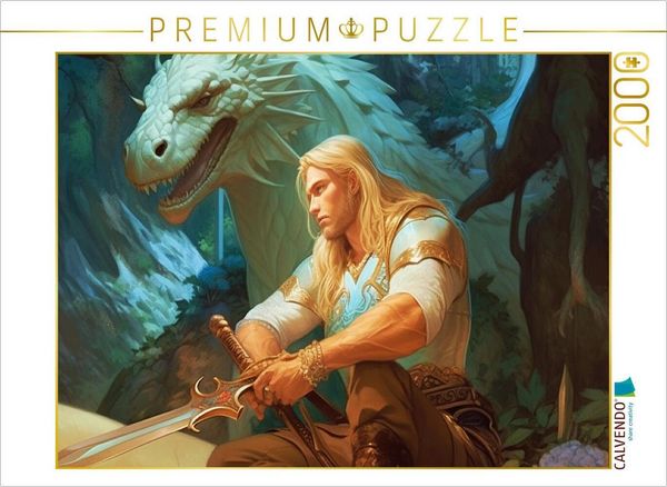 Produktbild: CALVENDO Puzzle Ein Elfenk&ouml;nig mit seinem Drachen | 2000 Teile Lege-Gr&ouml;&szlig;e 90x67cm Foto-Puzzle f&uuml;r gl&uuml;ckliche Stunden