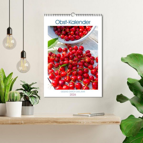 Produktbild: Obst Kalender - GESUND DURCH DAS JAHR (Wandkalender 2026 DIN A3 hoch), CALVENDO Monatskalender