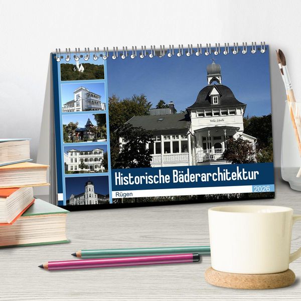 Produktbild: Historische B&auml;derarchitektur R&uuml;gen (Tischkalender 2026 DIN A5 quer), CALVENDO Monatskalender