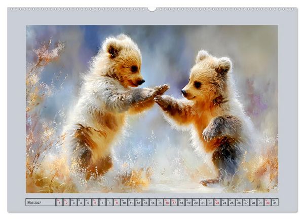 Produktbild: Braunb&auml;ren. Teddy-Familie im Einklang mit der Natur (hochwertiger Premium Wandkalender 2027 DIN A2 quer), Kunstdruck in Hochglanz