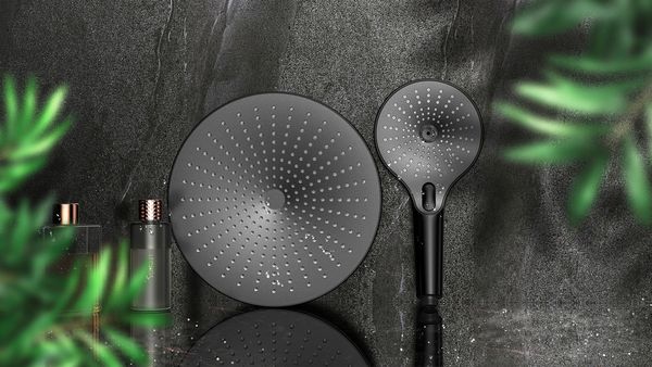 Produktbild: Duschkopf Mod. Ultimate Shower Schwarz/Grau, &Oslash; 13 cm