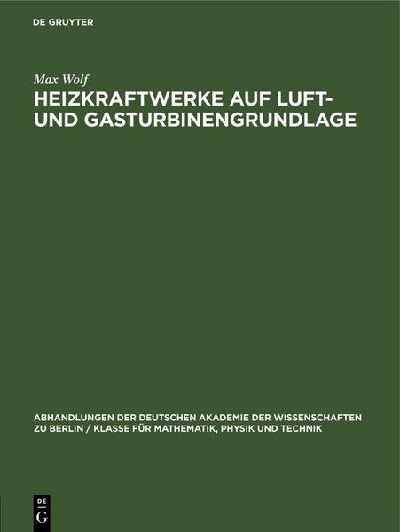 Produktbild: Heizkraftwerke auf Luft- und Gasturbinengrundlage