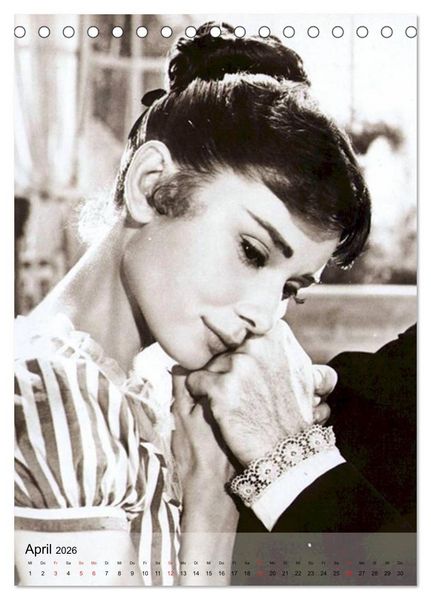 Produktbild: Hollywood-Diva - Audrey Hepburn (Tischkalender 2026 DIN A5 hoch), CALVENDO Monatskalender