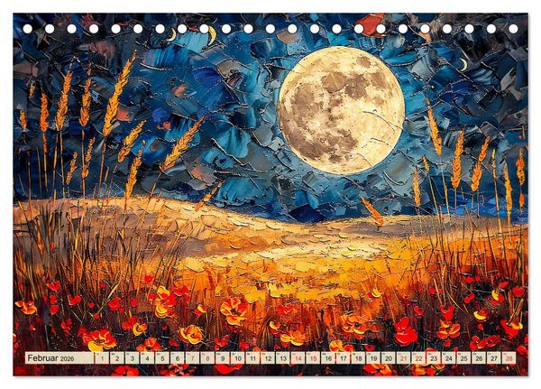 Produktbild: Blumenn&auml;chte im Mondlicht - Poesie des Himmels und der Erde (Tischkalender 2026 DIN A5 quer), CALVENDO Monatskalender