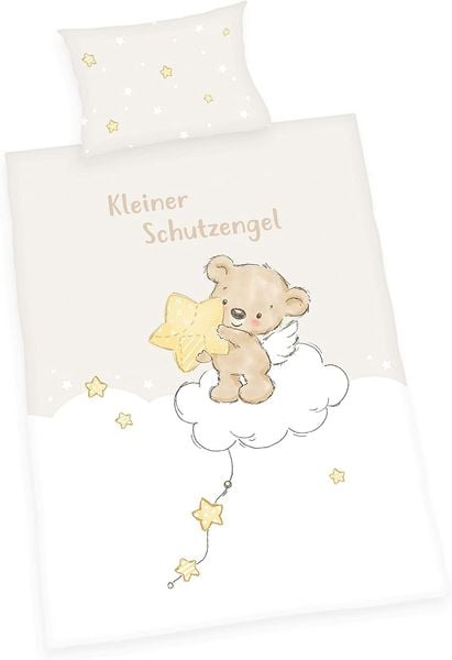 Herding 2485232063 - babybest® Bettwäsche-Set, Kleiner Schutzengel, Baumwolle, 40x60/100x135 cm