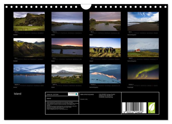 Produktbild: Island (Wandkalender 2026 DIN A4 quer), CALVENDO Monatskalender