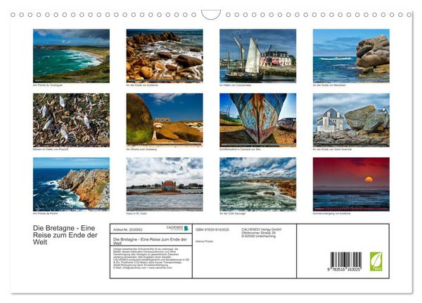 Produktbild: Die Bretagne - Eine Reise zum Ende der Welt (Wandkalender 2026 DIN A3 quer), CALVENDO Monatskalender