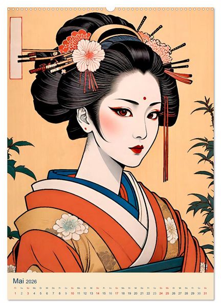 Produktbild: Japanische Geishas (hochwertiger Premium Wandkalender 2026 DIN A2 hoch), Kunstdruck in Hochglanz