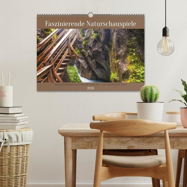 Produktbild: Faszinierende Naturschauspiele - imposante Klamm und Wasserfall Fotografie (Wandkalender 2026 DIN A3 quer), CALVENDO Monatskalender
