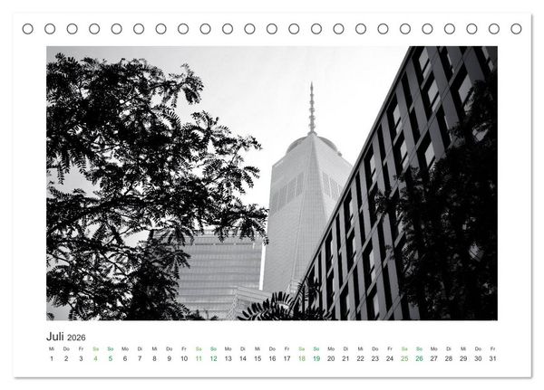 Produktbild: New York in schwarz weiss (Tischkalender 2026 DIN A5 quer), CALVENDO Monatskalender