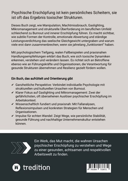 Produktbild: Psychische Ersch&ouml;pfung, Burnout und toxische Dynamiken im beruflichen Umfeld