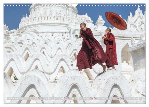 Produktbild: IM REICH DES BUDDHA - DER ROTE SCHIRM (Wandkalender 2027 DIN A3 quer), CALVENDO Monatskalender