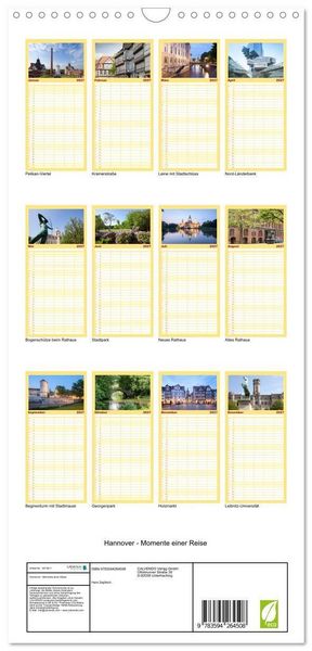 Produktbild: Familienplaner 2027 - Hannover - Momente einer Reise mit 5 Spalten (Wandkalender, 21 x 45 cm) CALVENDO