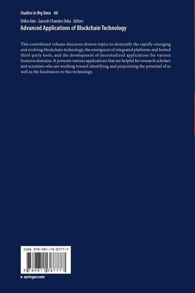 Produktbild: Advanced Applications of Blockchain Technology