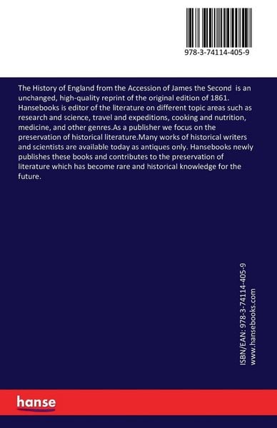 Produktbild: The History of England from the Accession of James the Second