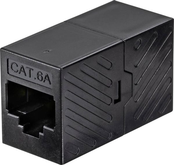 Produktbild: Renkforce RJ45 Netzwerk Adapter CAT 6a [1x RJ45-Buchse - 1x RJ45-Buchse] Schwarz