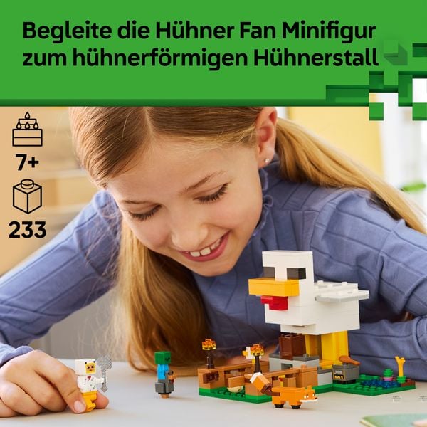 Produktbild: LEGO Minecraft 21585 H&uuml;hnerfarm, Kinder Spielzeug mit Tierfiguren