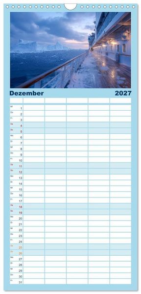 Produktbild: Familienplaner 2027 - Kreuzfahrtschiffe Kalender - Kreuzfahrten und Giganten der Meere mit 5 Spalten (Wandkalender, 21 x 45 cm) CALVENDO