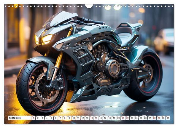 Produktbild: Futuristische Motorr&auml;der (Wandkalender 2026 DIN A3 quer), CALVENDO Monatskalender