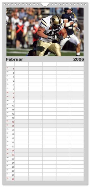 Produktbild: Familienplaner 2026 - American Football - Athleten mit 5 Spalten (Wandkalender, 21 x 45 cm) CALVENDO