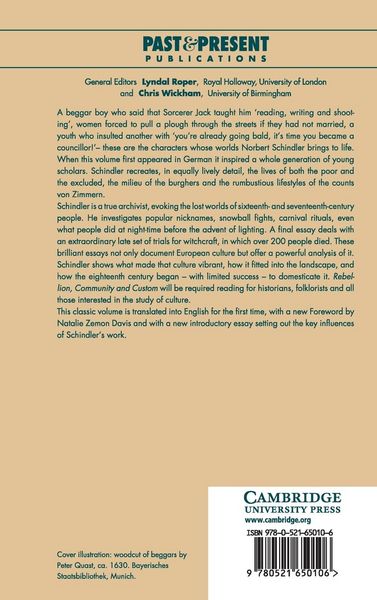 Produktbild: Rebellion, Community and Custom in Early Modern Germany