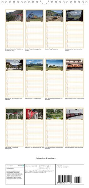 Produktbild: Schweizer Eisenbahn - Familienplaner hoch (Wandkalender 2022 , 21 cm x 45 cm, hoch)