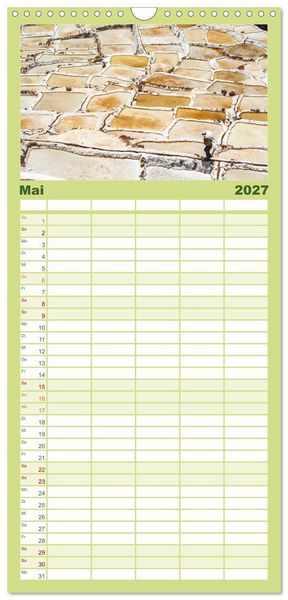 Produktbild: Familienplaner 2027 - Geheimnisvolles Peru mit 5 Spalten (Wandkalender, 21 x 45 cm) CALVENDO