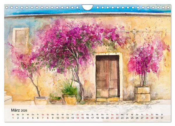 Produktbild: Aquarell auf Reisen - mit Eckard Funck (Wandkalender 2026 DIN A4 quer), CALVENDO Monatskalender