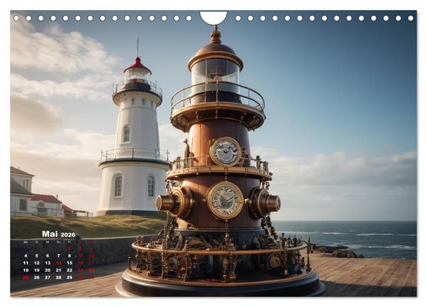 Produktbild: Steampunk - Die Welt der Leuchtt&uuml;rme (Wandkalender 2026 DIN A4 quer), CALVENDO Monatskalender