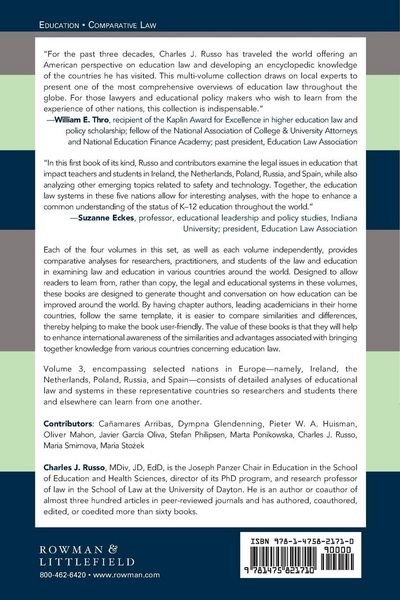 Produktbild: Handbook of Comparative Education Law