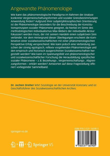 Produktbild: Angewandte Ph&auml;nomenologie