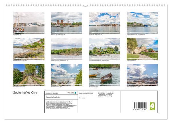 Produktbild: Zauberhaftes Oslo (hochwertiger Premium Wandkalender 2026 DIN A2 quer), Kunstdruck in Hochglanz