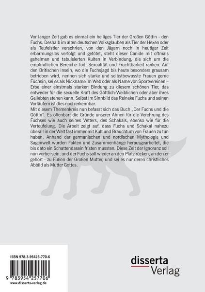 Produktbild: Der Fuchs und die G&ouml;ttin: Erkenntnisse &uuml;ber ein heiliges Tier der Gro&szlig;en Mutter
