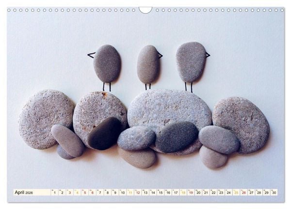 Produktbild: Bezaubernde Steine - Kieselkunst (Wandkalender 2026 DIN A3 quer), CALVENDO Monatskalender