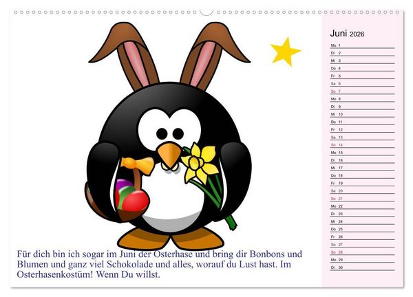 Produktbild: Pinguin-Elfe (Wandkalender 2026 DIN A2 quer), CALVENDO Monatskalender