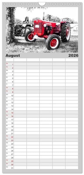Produktbild: Familienplaner 2026 - Trecker-Liebhaber mit 5 Spalten (Wandkalender, 21 x 45 cm) CALVENDO