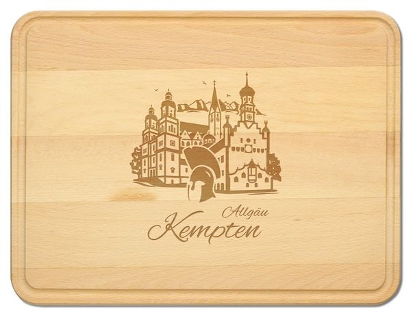 Produktbild: Buchenholz Schneidebrett 40x30cm, Motiv Kempten