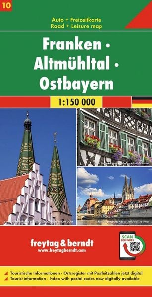 Produktbild: Freytag & berndt Stra&szlig;enkarte Franken - Altm&uuml;hltal - Ostbayern 1:150.000