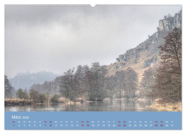 Produktbild: Das Jahr an der Naab zwischen Burglengenfeld und Kallm&uuml;nz (hochwertiger Premium Wandkalender 2026 DIN A2 quer), Kunstdruck in Hochglanz