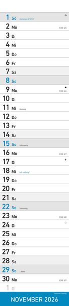 Produktbild: Streifenplaner BLAU 2026 - Streifenkalender - Wandplaner - Küchen-Kalender - 11,3x49,5