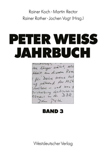 Produktbild: Peter Weiss Jahrbuch 3