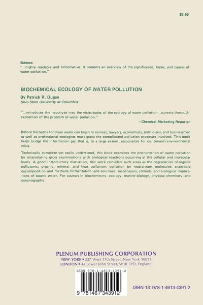 Produktbild: Biochemical Ecology of Water Pollution