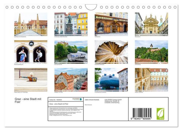 Produktbild: Graz - eine Stadt mit Flair (Wandkalender 2026 DIN A4 quer), CALVENDO Monatskalender