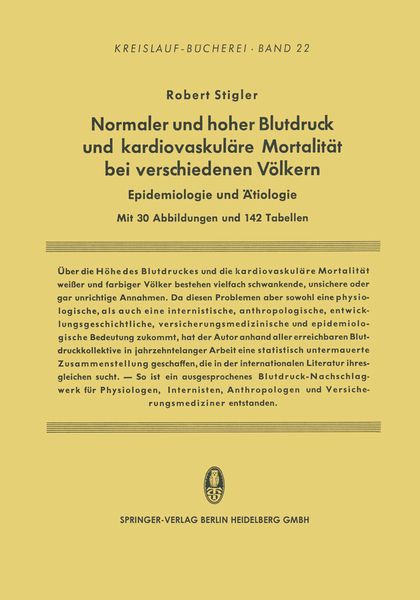 Produktbild: Normaler und hoher Blutdruck und kardiovaskul&auml;re Mortalit&auml;t bei verschiedenen V&ouml;lkern