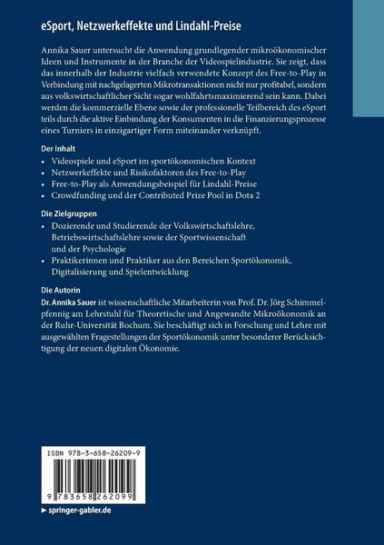 Produktbild: ESport, Netzwerkeffekte und Lindahl-Preise