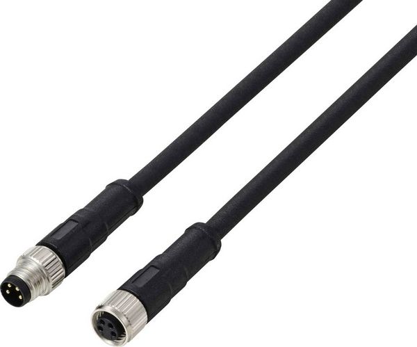 Produktbild: TRU COMPONENTS TC-13752004 Anschlussleitung M8 x 1 Stecker, gerade, Buchse, gerade 5 m Polzahl Sensoren: 4 1 St.