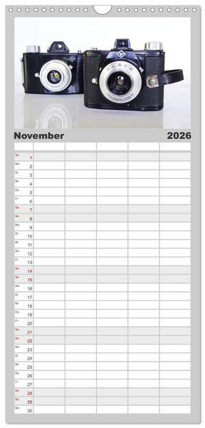 Produktbild: Familienplaner 2026 - Boxkameras - Kultiges und manchmal klobiges Design mit 5 Spalten (Wandkalender, 21 x 45 cm) CALVENDO