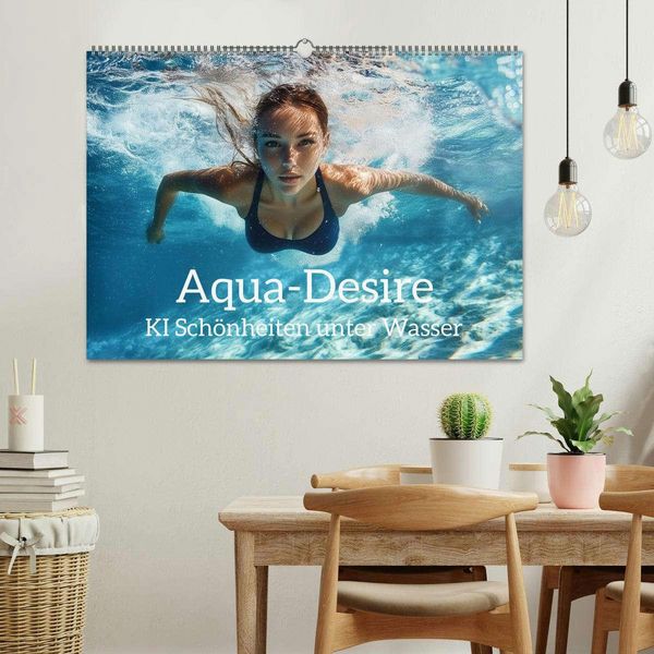 Produktbild: Aqua Desire &ndash; KI-Sch&ouml;nheiten unter Wasser (Wandkalender 2026 DIN A2 quer), CALVENDO Monatskalender