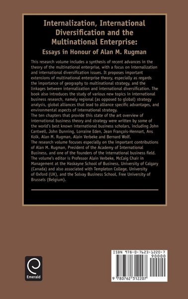 Produktbild: Internalization, International Diversification and the Multinational Enterprise