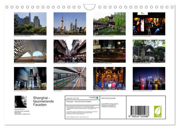 Produktbild: Shanghai - faszinierende Facetten (Wandkalender 2026 DIN A4 quer), CALVENDO Monatskalender